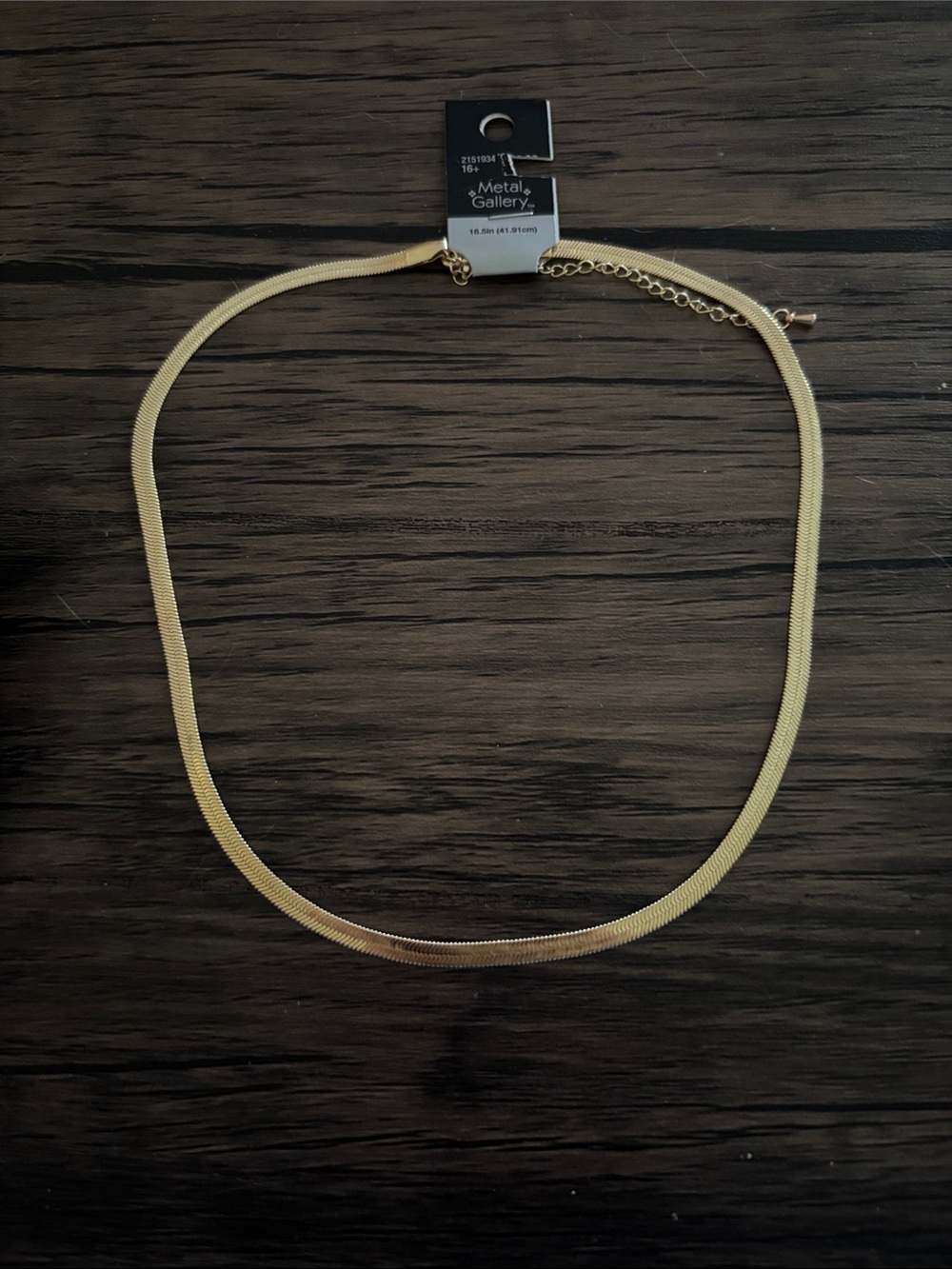 Gallery Gold Adjustable Flat Herringbone Necklace